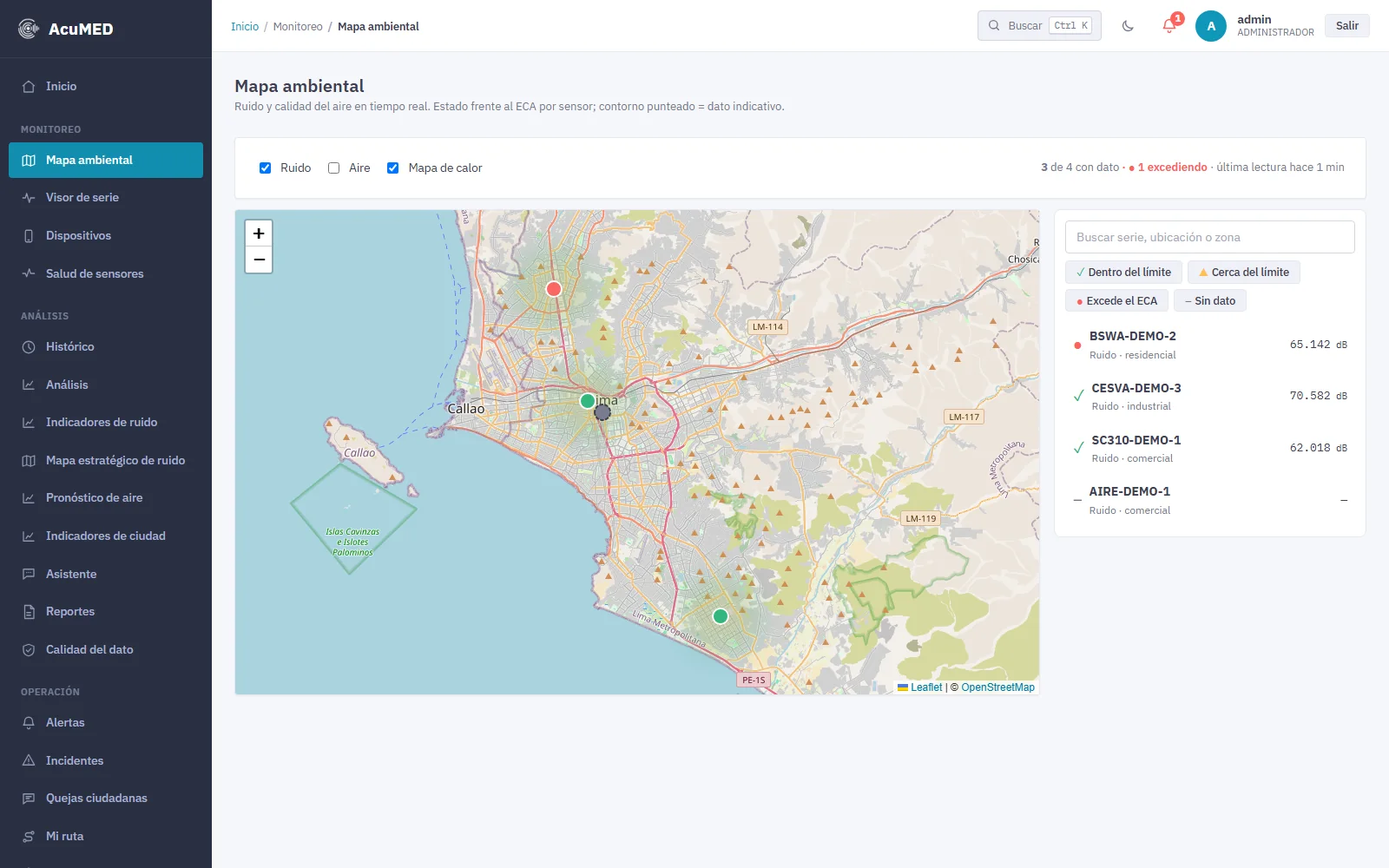 AcuMed — Mapa ambiental