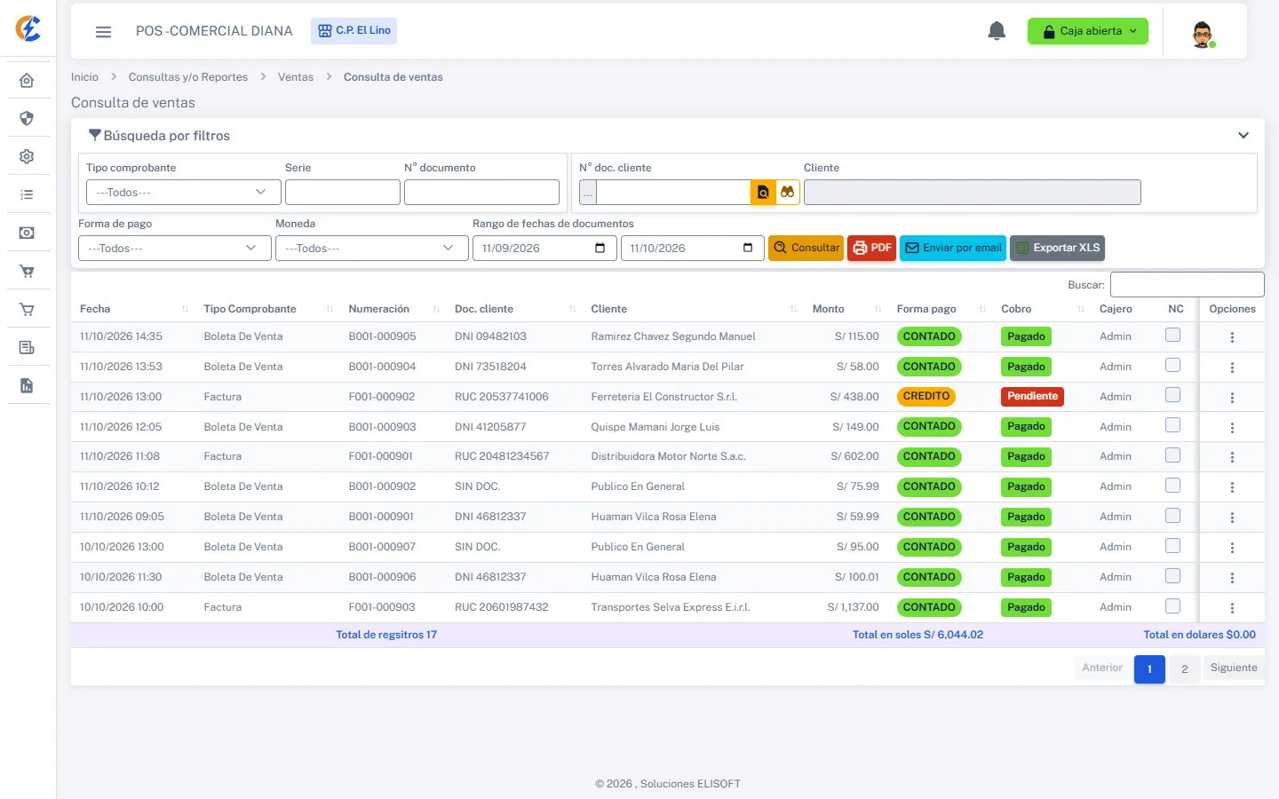C-Fact — Consulta de ventas
