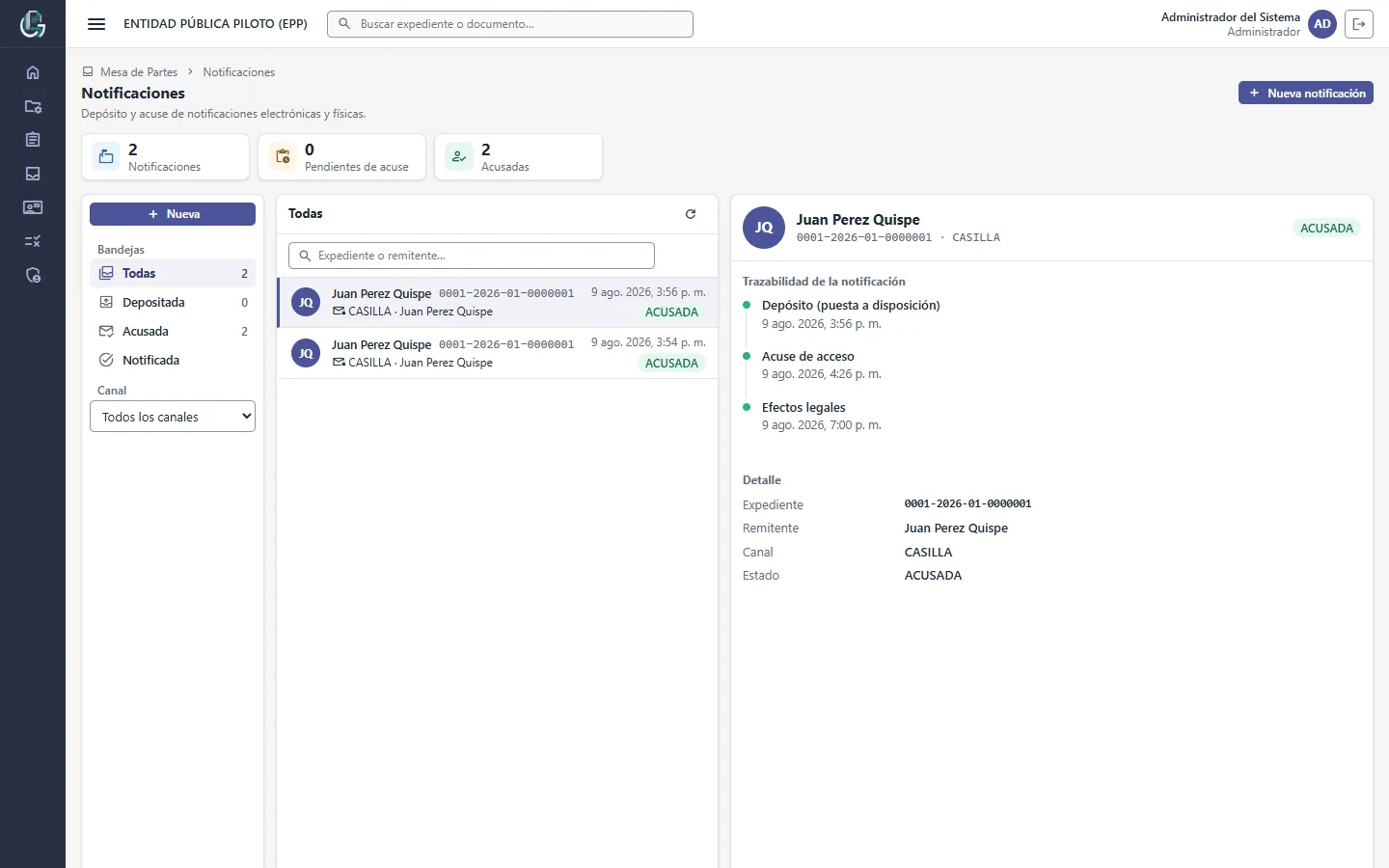 GDM — Notificaciones electrónicas